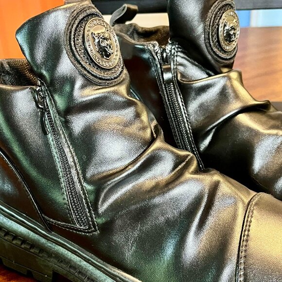 NEW Men's Luxury Leather High Top Zip Ankle Motorcycle Retro Boots Size 43 (10) - Picture 1 of 8